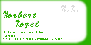 norbert kozel business card